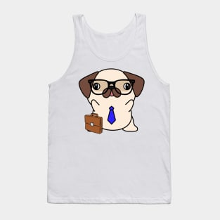 Funny Pug is on the way to work Tank Top